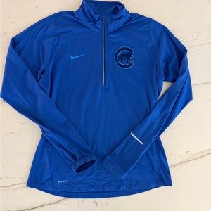 Nike Dri Fit Chicago Cubs Baseball Blue Pullover Lightweight Sweatshirt Women M